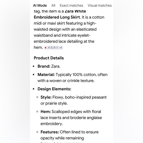 ZARA White Embroidered Maxi Skirt. made in India. - Picture 6 of 12